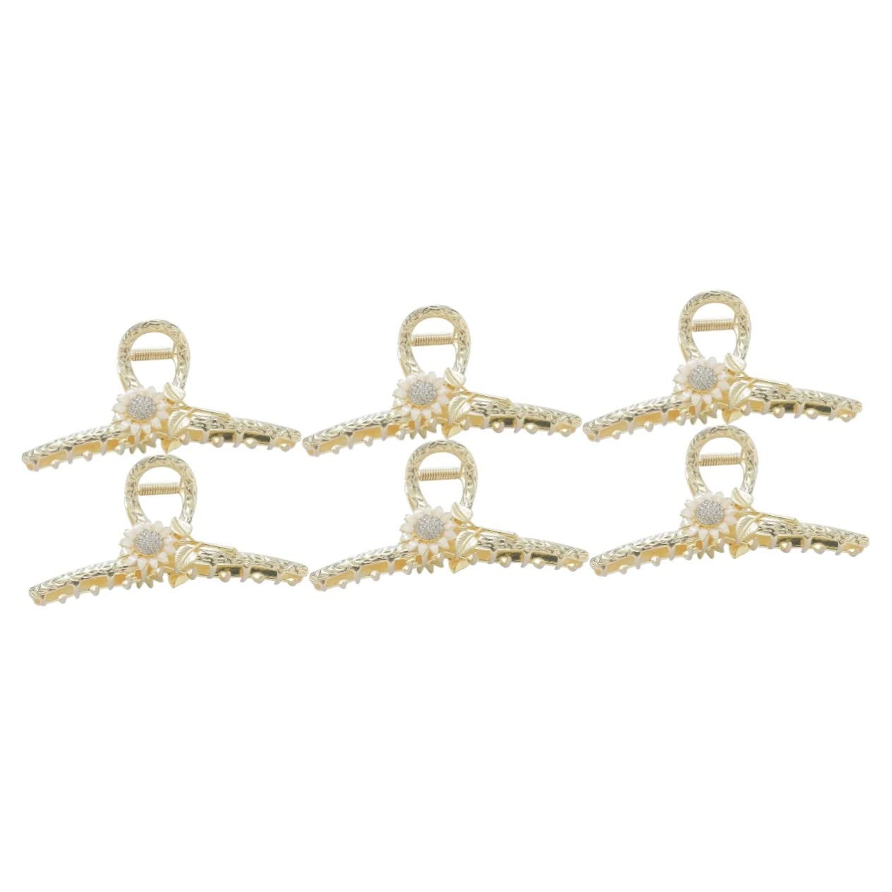 6 Pz Tornante Clip Ad Artiglio Per Folti Fermagli Per Da Donna Fermaglio Per Artigli Di Perle Fermagli a Fiore Per Mughetto Strass Perla Mancare Molletta