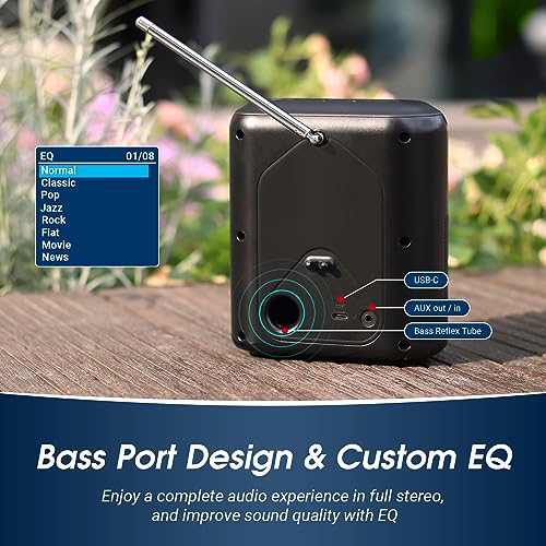 August MB330 Portable DAB & DAB+ Radio with FM, Rechargeable Digital Radio with Bluetooth, 60 Station Presets, RDS - Image 4
