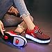 Ufatansy Roller Shoes USB Rechargeable Roller Skate Shoes LED Fashion Sneakers Kids Mesh Breathable Skateboarding for Girls Boys Footwear with Wheels Skates 6.5 Little Kid,Red