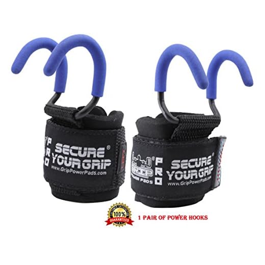 Best Weight Lifting Rod Hooks Heavy Duty Wrist Wraps Power Weight Lifting Training Gym Grips Straps Set of 2 (Blue, Women-Wrist Size Small/Medium)