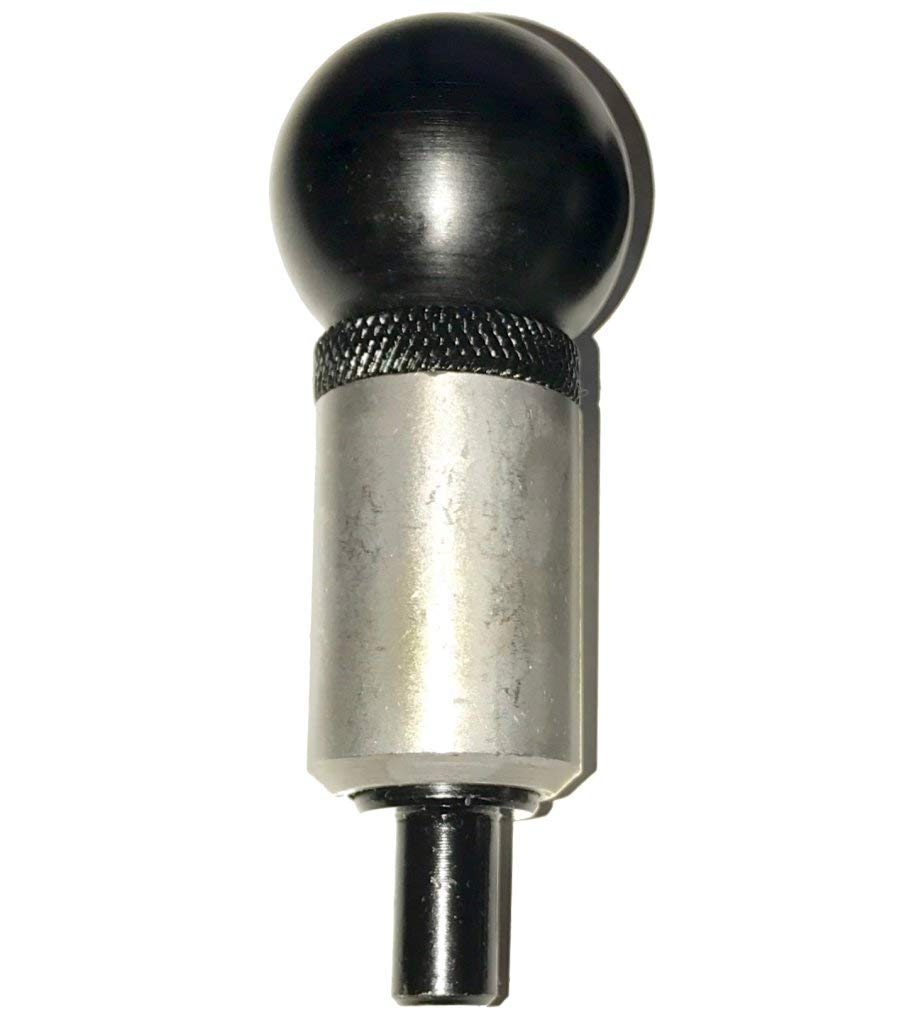 POP' Pull Pin - 3/8" Dia spring loaded Plunger |1" Diameter x 1-1/2" Length Weld ON Paintable Steel Barrel | Knurled Threaded lock nut w/Set Screw | Hard Plastic Phenolic Round Pull Knob | by SBD