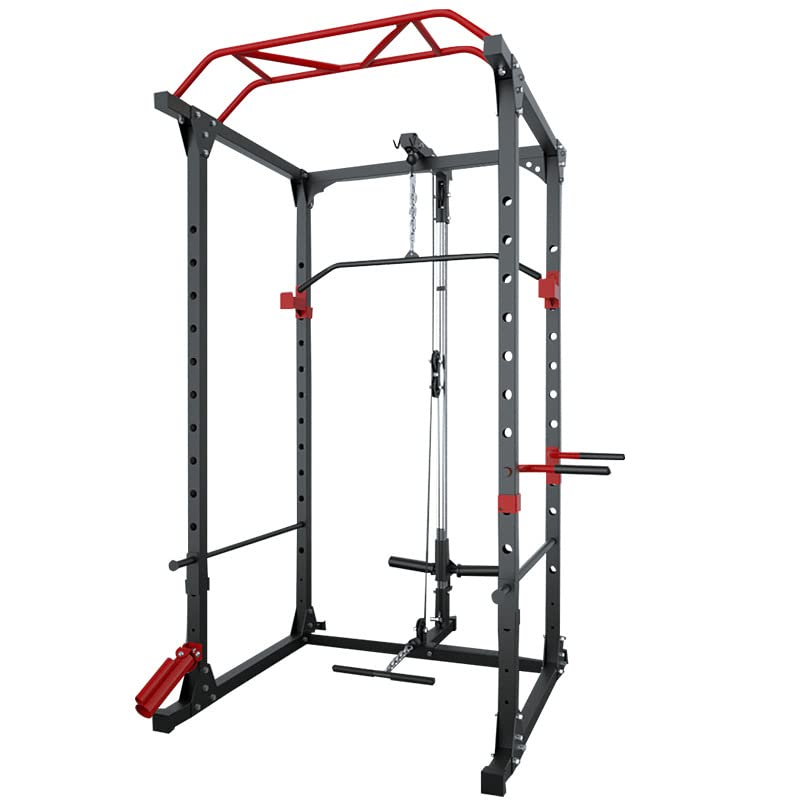 Buy Strongway® MultiGym Power Cage Squat Rack With Dual Cable Pulley