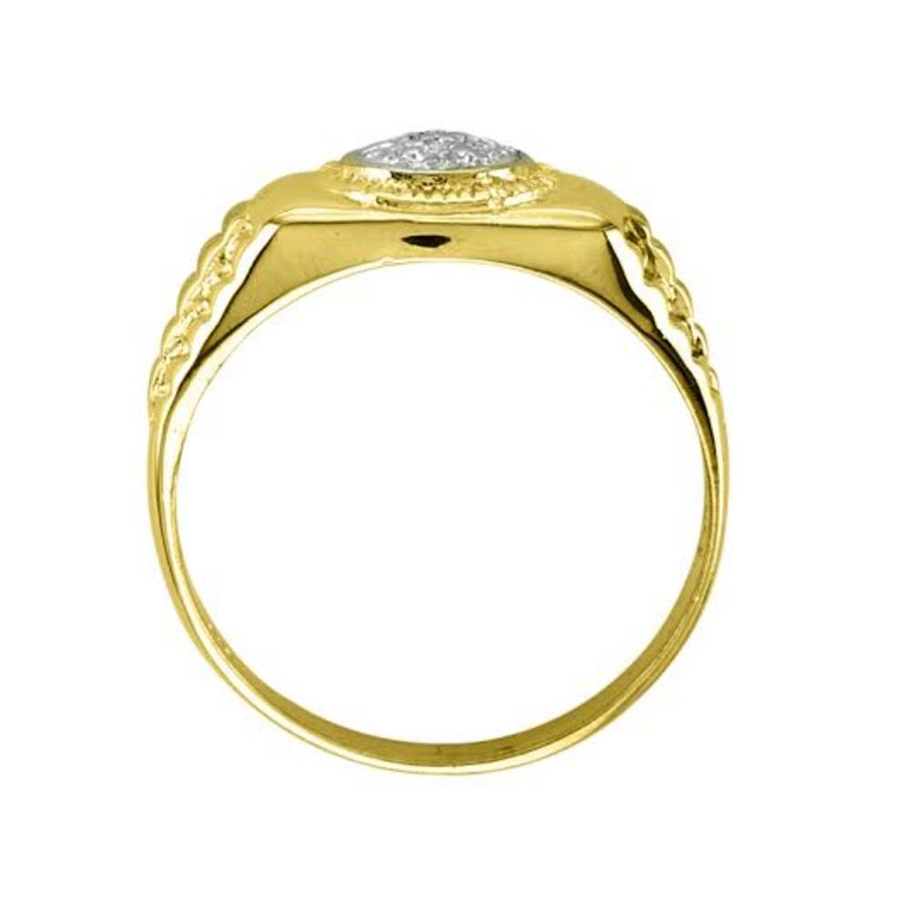 Mens Diamond Lucky Pinky anillo plata de ley chapado en oro o plata