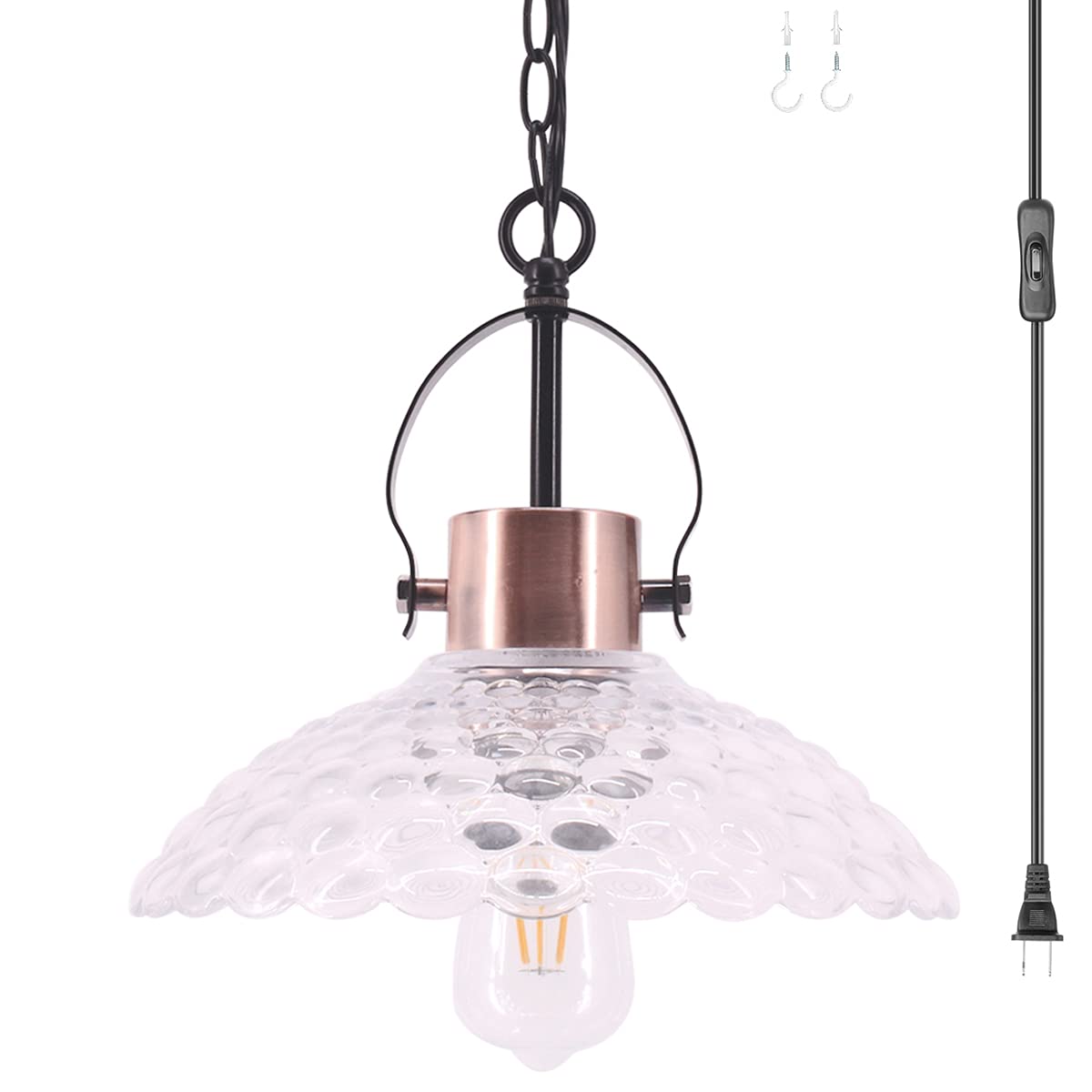 Buy Plug in Pendant Lighting, Industrial Vintage Edison Style Hanging