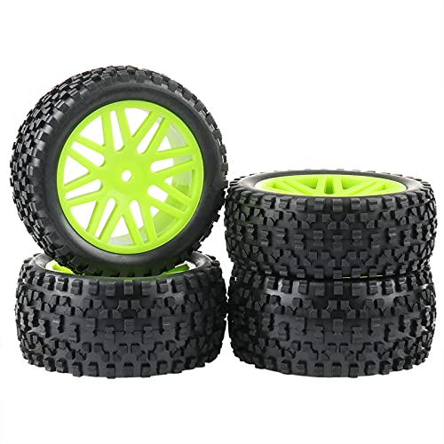 Pneus buggy HSP 1/10 RC anti patinage en caoutchouc vert avant arrière