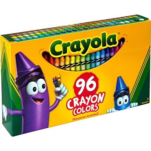 96 Pack Crayons, Classic Colors, Built In Sharpener, Washable, Crayons For Kids, School
