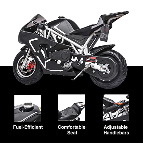 Frp 40Cc 4 Stroke Pocket Bike 01, Epa Approved Mini Bike For Kids, Mini Gas Pocket Bike W/Strong Dual Brake, Racing Pocket Rocket Max Speed 20 Mph, Realistic Mini Motorcycle Max Weight 165 Lb #TOP4