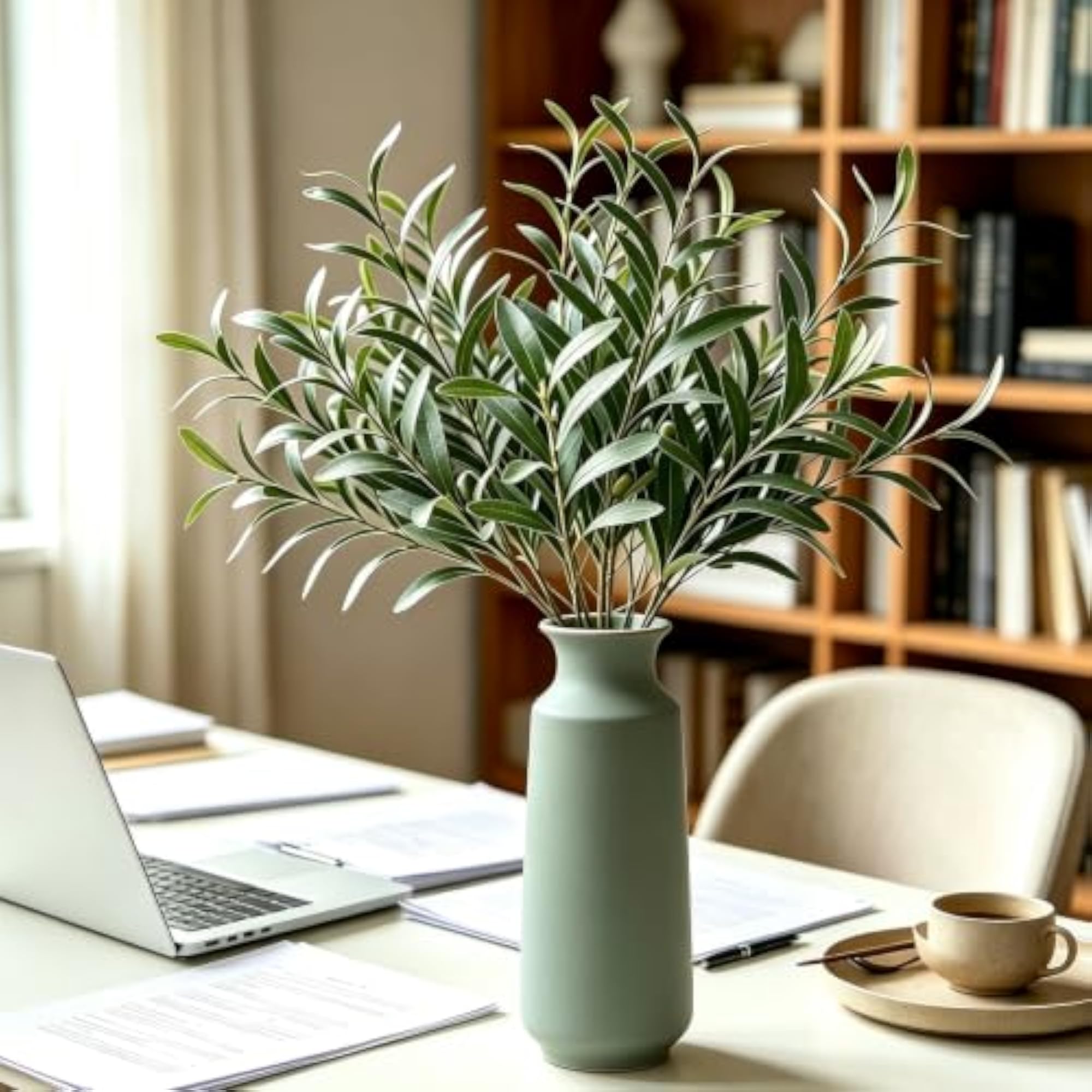 20 Pcs Artificial Olive Branches Faux Olive Stems