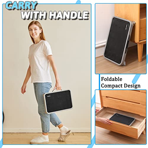 Double Elite FSS02-GY 3 Levels Adjustable Folding Step Stools For Adults, Sturdy Metal Rv Step Stool, Safer Foldable Small Kitchen Stepping Stool For Kids Seniors Bed, Multi-Use Office Foot Stool Under Desk thumb #7