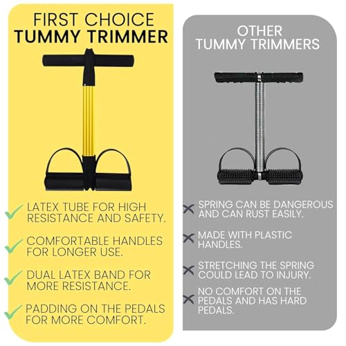 Image of Pull Reducer Leg Exercise Equipment Tummy Trimmer - Yoga Pedal Puller Resistance Band, Pedal Puller for Exercise, Stomach Exercise Equipment, Gym & Yoga Basic Equipment - 4 Tubes