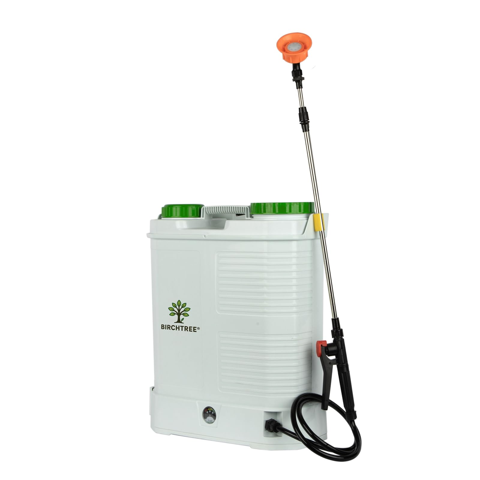 BIRCHTREE Pulverizador eléctrico de mochila de 16 litros, pulverizador de mochila recargable de 12 V con 4 boquillas, pulverizador de jardín inalámbrico para herbicidas y agricultura