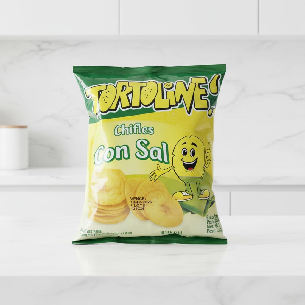 Chifles Con Sal - Pack de 30 Bolsas - Chips de Plátano Ecuatorianos Originales - 100 gramos - Tortoline, GOYA - Snack Crujiente y Natural de Ecuador - NEXU