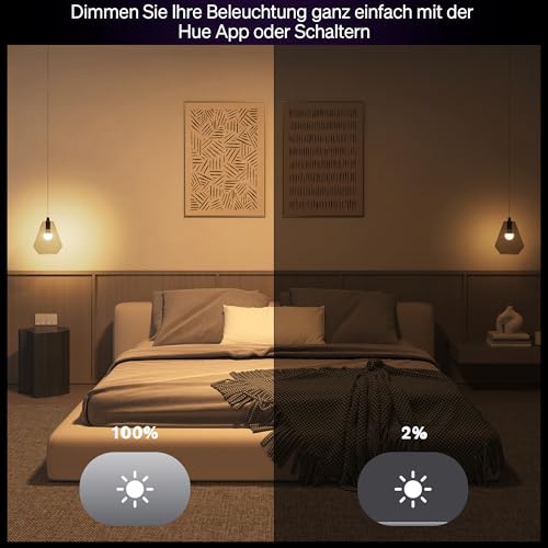 Philips Hue Essential Starter-Set: Bridge + 4x E27 Smart LED Lampen – Ansicht 4
