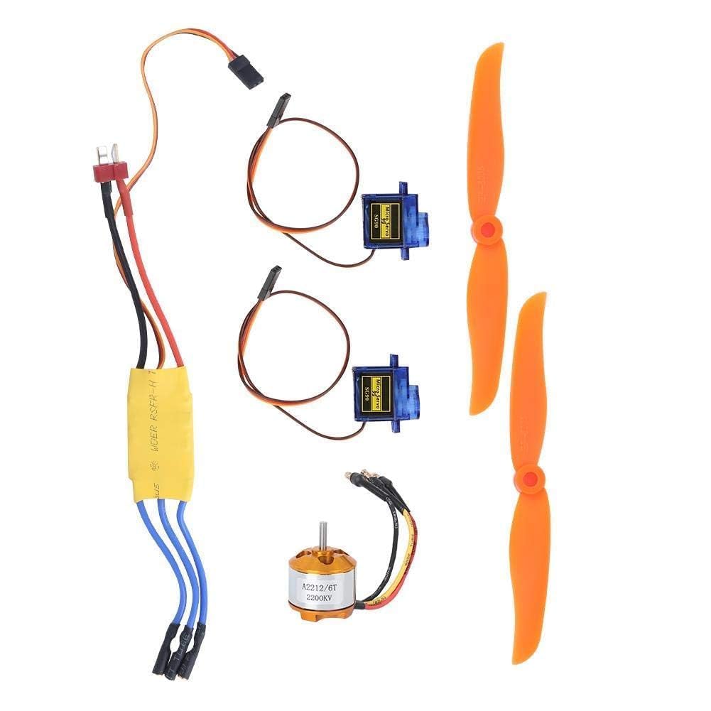 A2212 2200KV Motor sin escobillas 30A ESC SG90 9G Servo 6035 Hélice para accesorios de avión de ala fija RC(2200KV Motor + 6035 Propeller + 9G Servo + 30A ESC)