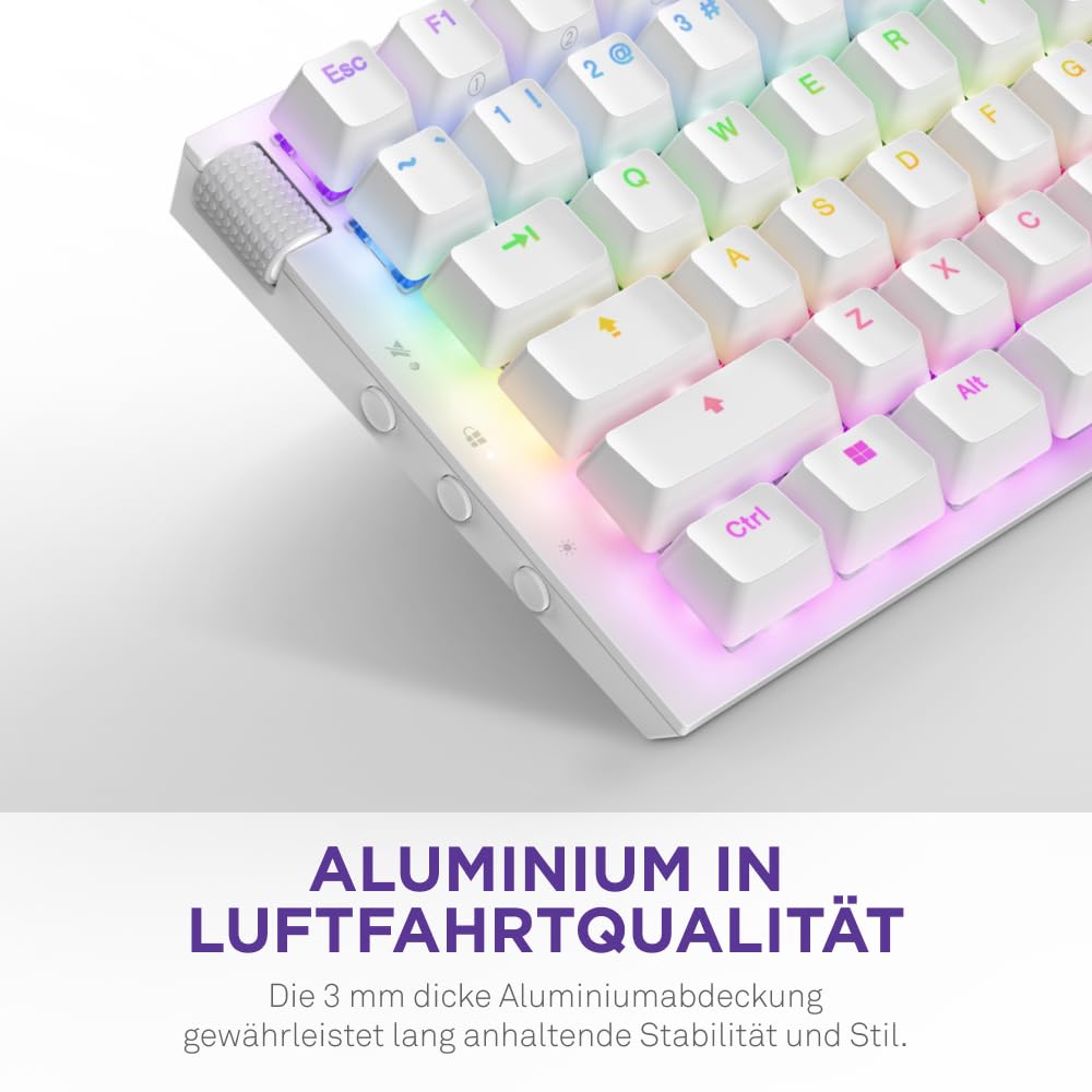 NZXT Function 2 MiniTKL - 2024 Optische Tenkeyless Gamingtastatur | RGB beleuchtet | 8K-Abfragerate | Lineare Opt. Switches | Einstellbare Auslösung | Hot-Swap | Gaming Keyboard | Weiß DE (QWERTZ)