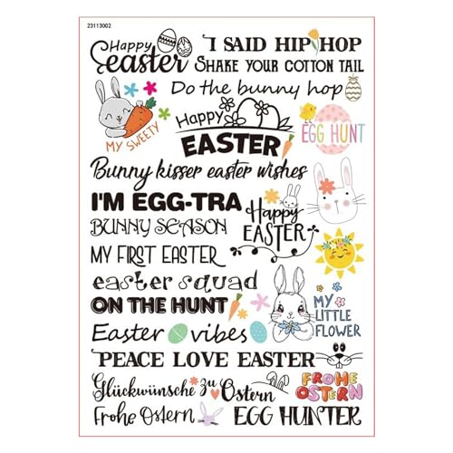 STDEV 3 Sheet Happy Easter Decals Valentine's Day Stickers Decoration Stickers for Theme Party 3 Sheet Decoration Stickers Valentine's Day Stickers Decals