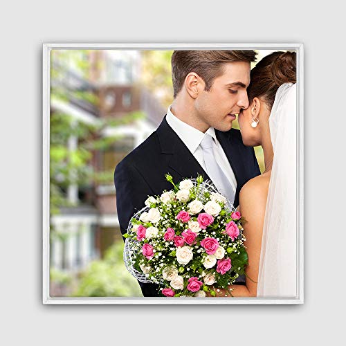 Framed wall art canvas 24x24 with white frame
