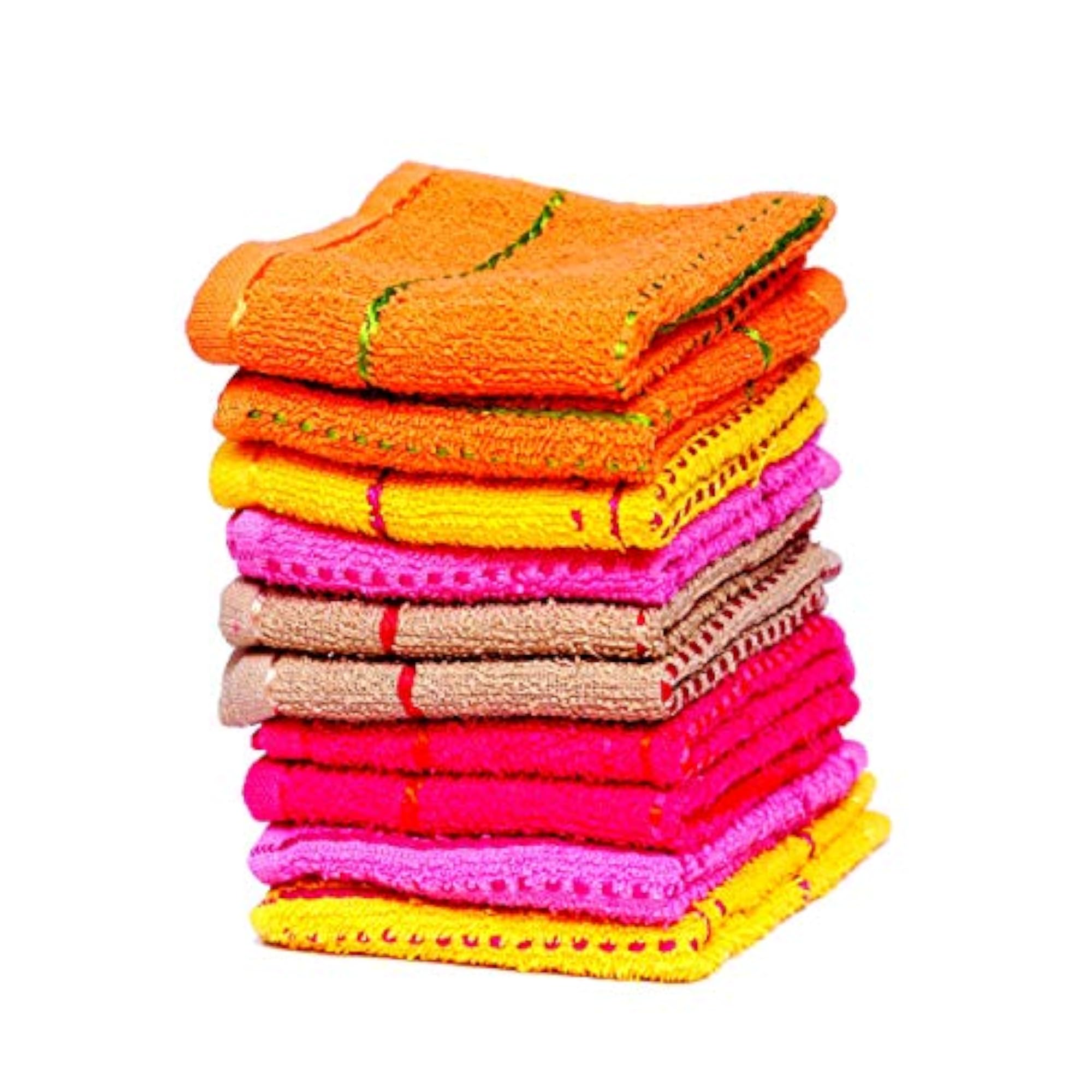 Attractive Multi-Color Cotton Face Towel Set of 10