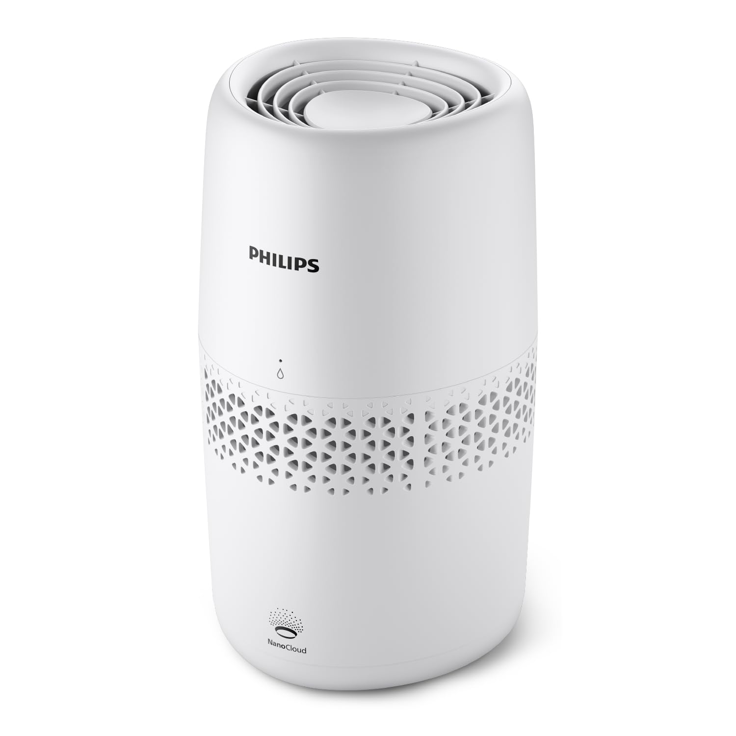Philips Evaporative Humidifier 2000 Series - Hygienic Humidification, 99.97% Less Bacteria, 2L Water Reservoir, 190 ml/h, for Rooms up to 31 m², Ultra Quiet (32 dB), Auto Shut-Off, White (HU2510/10)