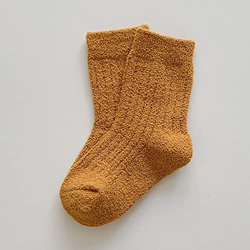 Non Slip Kids Toddler Socks Mid Cut Non Slip Cute Cartoon Cotton Socks Comfortable Warm Socks (A #1, 5-8 Years )3