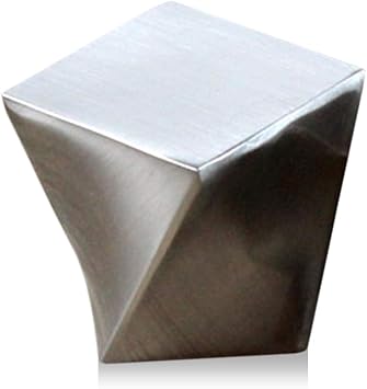 Kingsman Twist Series Heavy Duty Rust Resistant Solid Square 1 in. 25mm Brushed Nickel Finish Cabinet Knob 10 knobs