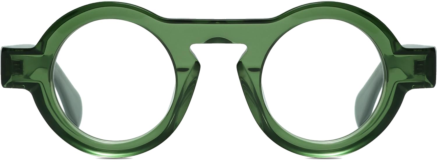 Round Reading Glasses 1.0 For Women/Men With Blue Light Blocking Protection,Flexible Spring Hinge Blue Blockers Computer Readers Anti Glare Bluelight Filter Eye Strain Eyeglasses,Green