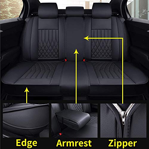 Image of Aierxuan Seat Covers for Toyota Camry, Honda Civic (Black, Full Set)