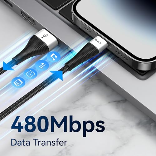 Image of Extra Long USB to USB C Cable 15FT 2Pack, Type A to Type C Cord Fast Charging Braided Charger for iPhone 17 Pro Max, 16 /15 Plus, iPad Pro /Air /Mini /10, Samsung, Pixel, Moto, Android Phones - Black