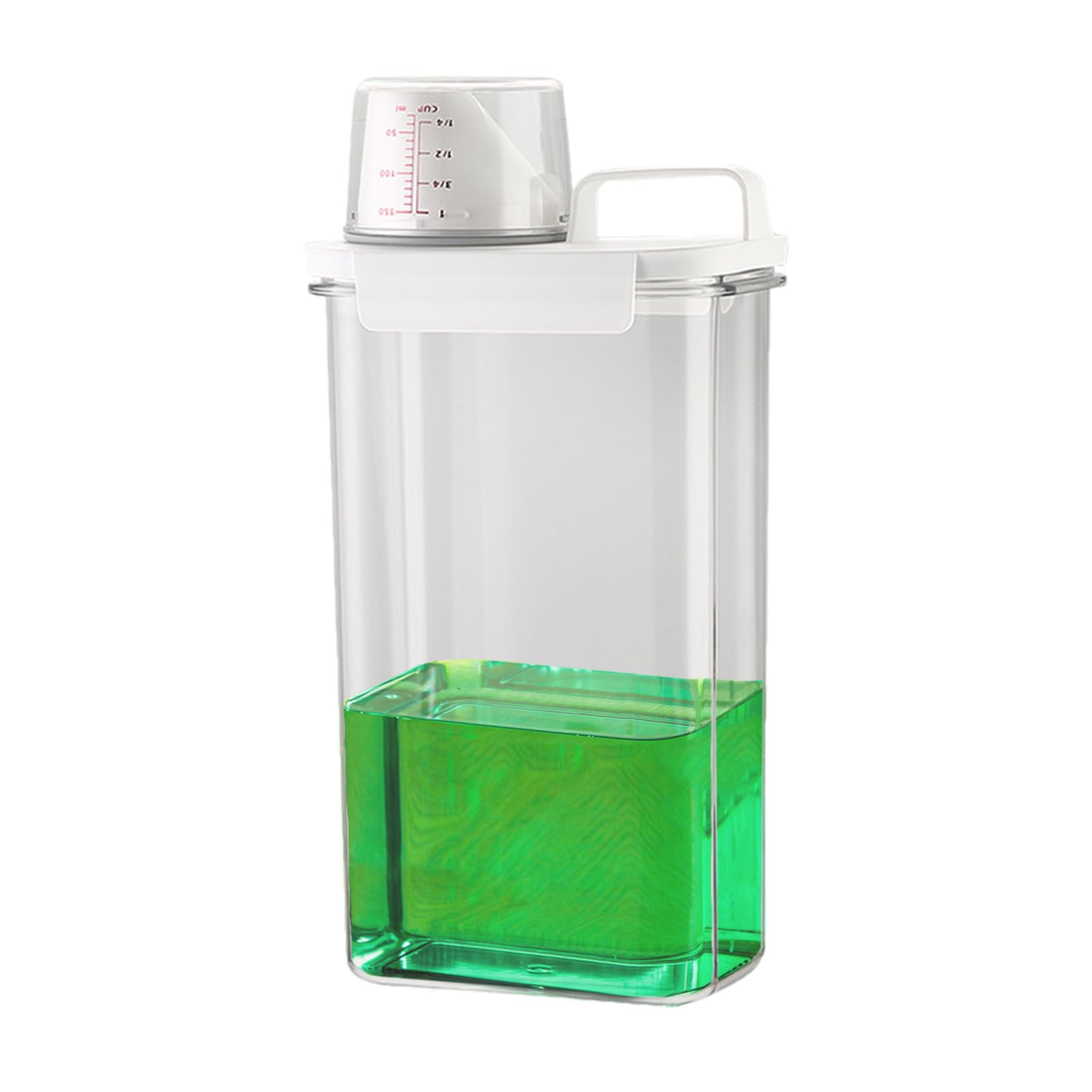 Contenitore per detersivo in polvere per bucato, dispenser ammorbidente, con manico misurino per proteggere dall'umidità, per perline che migliorano il profumo/piccole particelle solide/liquidi (L)