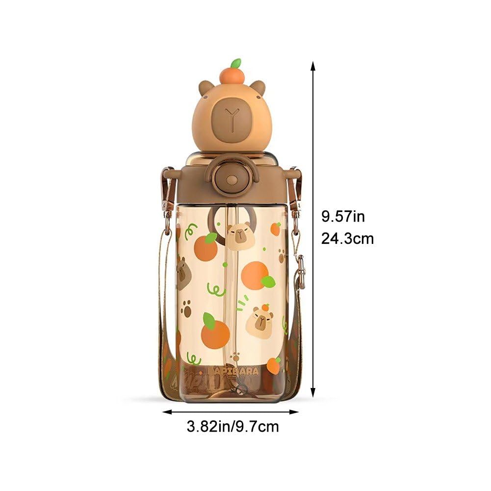 Mnsruu Capybara Trinkflasche Mit Strohhalm – 1 Liter, BPA-frei Aus Tritan – Für Sport & Reisen