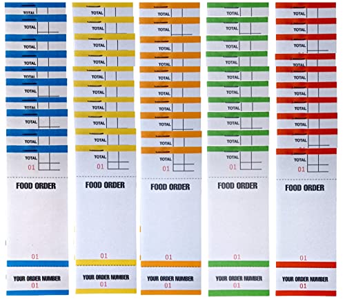 Bingosupermarket Food Order Pads 100 to A Booklet 50 Pack 5 Colours BF84 (50)