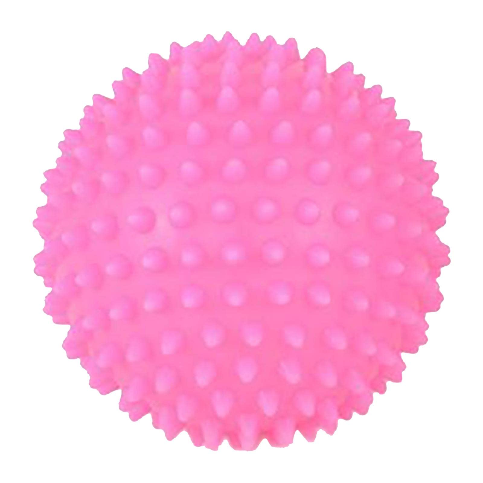 Jojomis Pelota masajeadora de pies con pinchos para tejido profundo, punta, pies, espalda, manos, músculos, miofascial, 7,5 cm de diámetro, color rosa