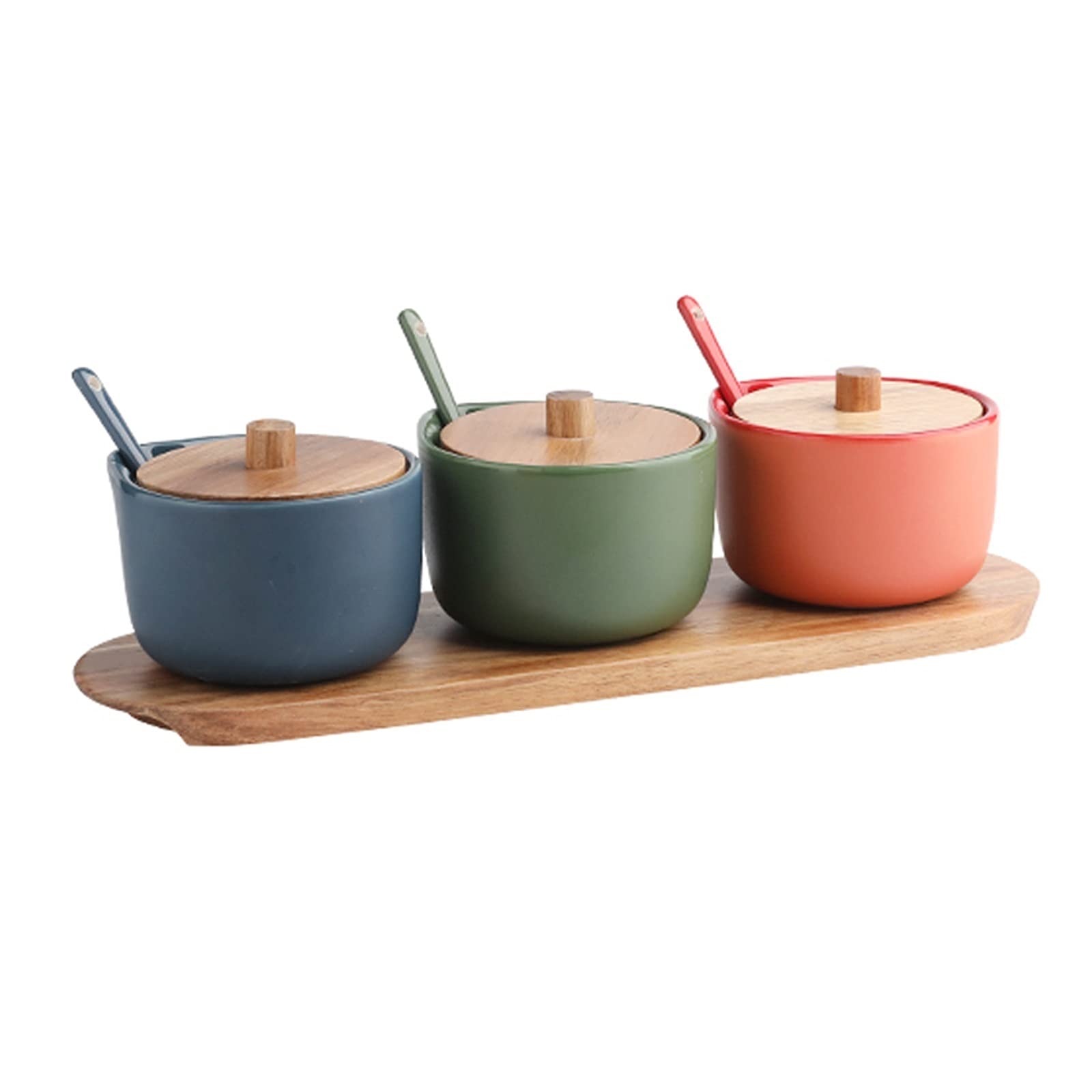 Porta spezie Materiale Scatola Cucina Casalinghi Set Combinato Barattolo per condimenti Barattolo per Zucchero e Sale in Ceramica Scatola per conservare i condi,A