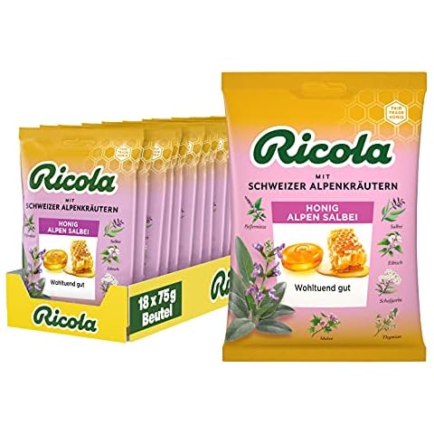 Ricola Honig Alpen Salbei, 18 Beutel original Schweizer Kräuter-Bonbons Cover