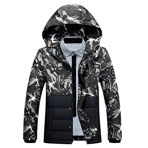 Veste courte homme camouflage Legou en duvet de canard noir taille M