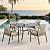 5 Pieces Patio Dining Set, 4 x Woven Rattan Chairs with Waterproof Cushion, 42” Metal Round Dining Table with Umbrella Hole, Outdoor Table and Chairs Set for Backyard Lawn and Deck, Beige