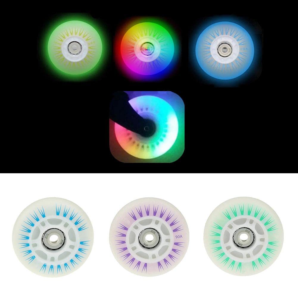 Luminous Skateboard Wheels 4 Uds 76/80mm Patinaje Luminoso Intermitente en línea Patines Zapatos Ruedas con