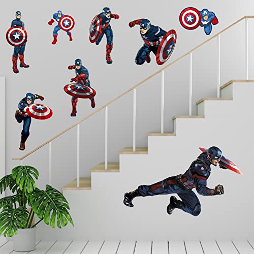 3D Superhero Wall Decals,Vinyl Comics Art Decor Home Interior Wall Sticker For Kids Bedroom Playroom Studios Wall Decor (15.7“X35.4") #TOP4
