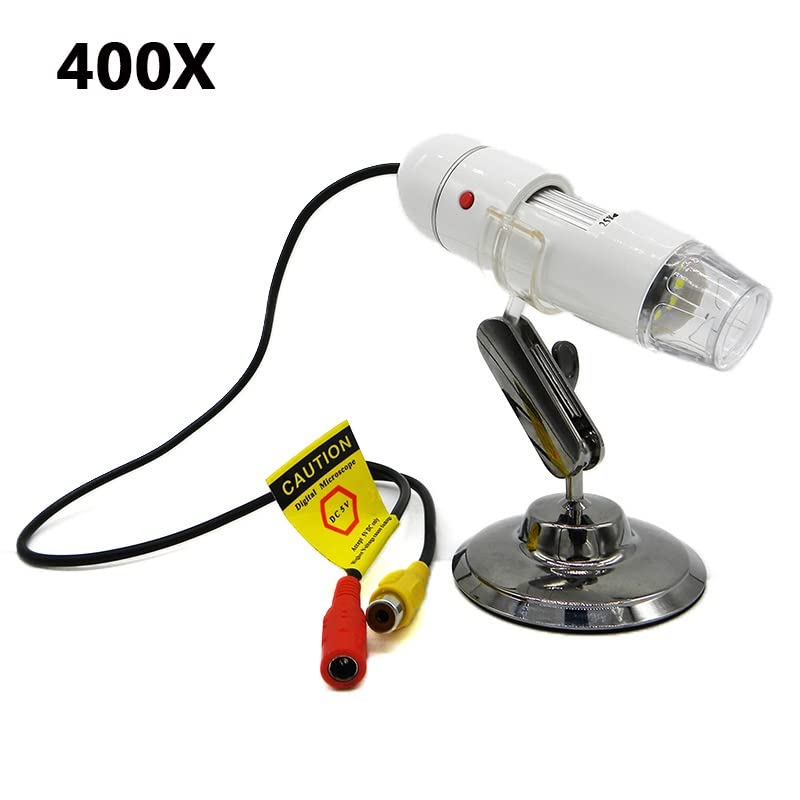 Microscope 400X-1000X USB Microscope Professional for Electronics with 8 LEDs Bracket(400X A)
