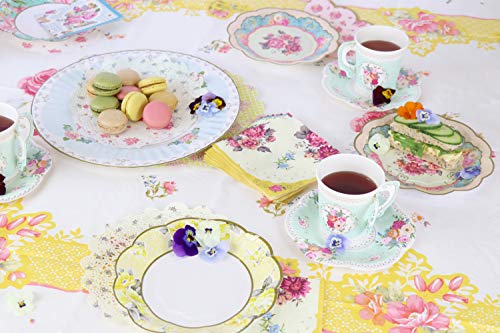 Talking Tables Pack van 12 Mintgroene Vintage Afternoon Tea kopjes en schotel | Echt heerlijk | Wegwerpservies voor… - Afbeelding 7