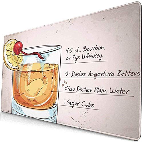 Preisvergleich Produktbild Gaming Extended Mouse Pads mit Rutschfester Gummibasis Altmodischer Cocktail bestehend aus Bourbon Angostura Bitter Sugar 30X80 cm