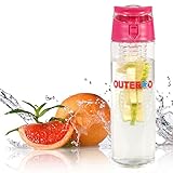 OUTERDO 800ML Sport Fruit Infusing Infuser Water Bottle Health Vitamin Water Lemon Juice