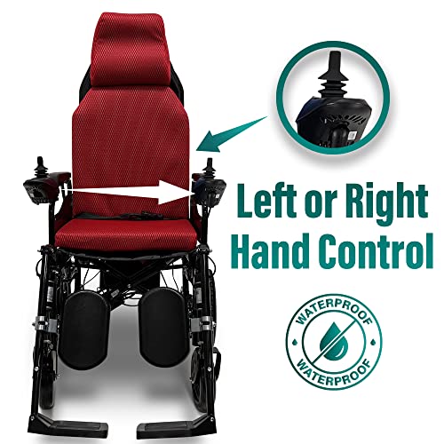Malisa Comfortable Electric Wheelchair For Adults, Automatic Reclining Power Wheelchairs, Dual Motorized Folding Wheel Chair, Portable Travel Wheelchair With Headrest (Red, 20Ah Battery) #TOP5