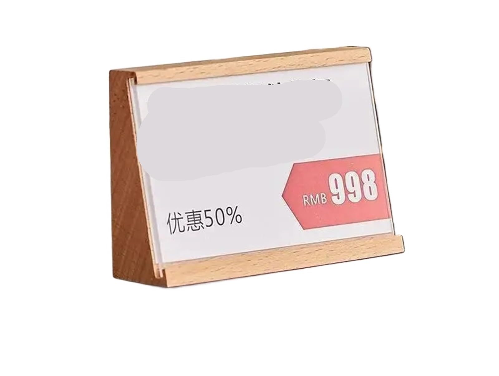 Zovloer Solid Wood Products Price Tag 5pcs Mini Place Card Holders Table Number Name Menu Memo Holder Price Label Paper Tags Wood Sign Display Stand For Retail Store Boutique Restaurant