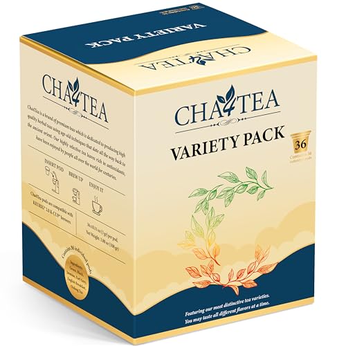 Cha4TEA 36-Count 6 Flavors Variety Pack Tea for...