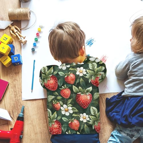 JUNZAN Cute Cartoon Strawberry Flowers Little Girls Pullover Hoodie Fleece Sweatshirt With Hoodie Sports 4T 6