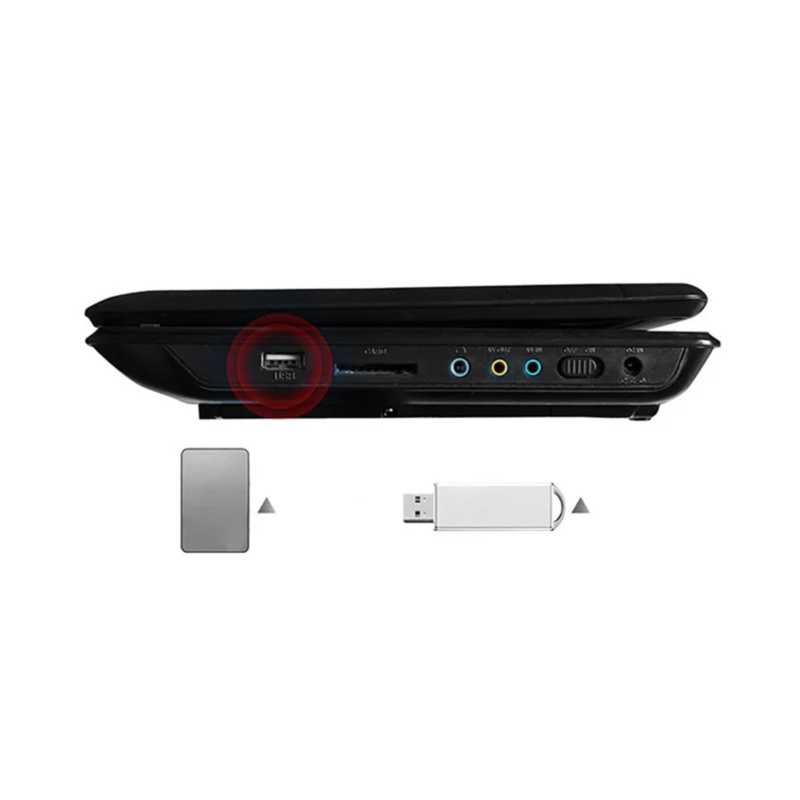 Lettore Dvd Lettore Dvd Portatile for Auto da Casa da 7,8/9,8 Pollici VCD CD Gioco Lettore TV Adattatore Radio USB Supporto for La Ricezione della Radio FM(7.8 inch)