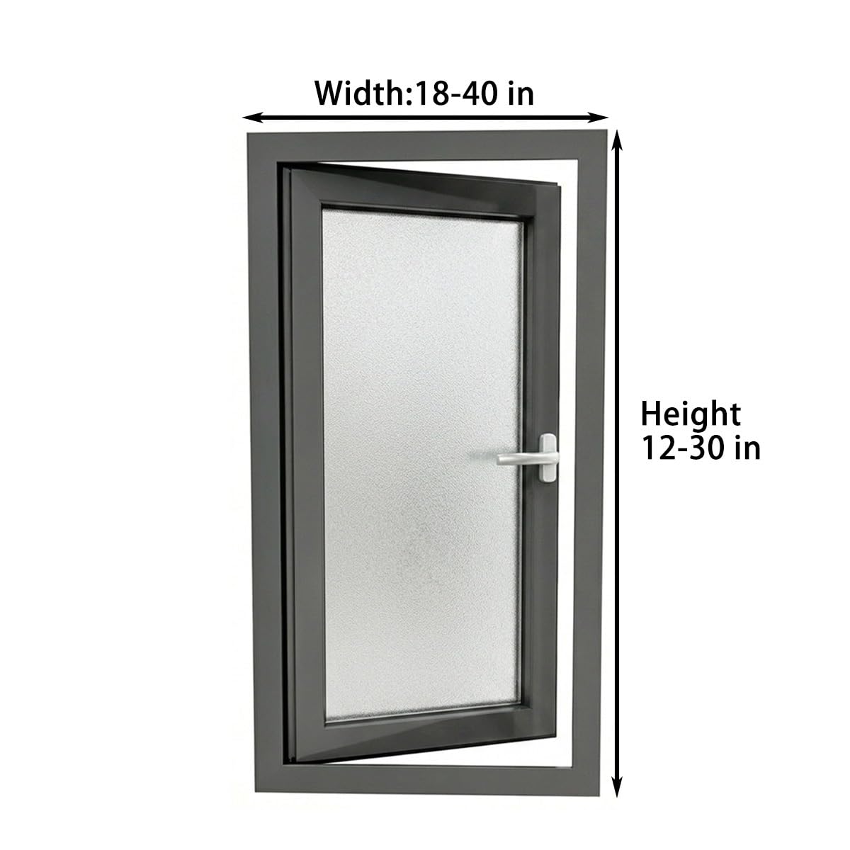 Ventana abatible de apertura interior, doble capa con vidrio, ventana de cobertizo para privacidad, ventana de baño con ventana de escape de emergencia disponible (blanco, 21 x 28 pulgadas)