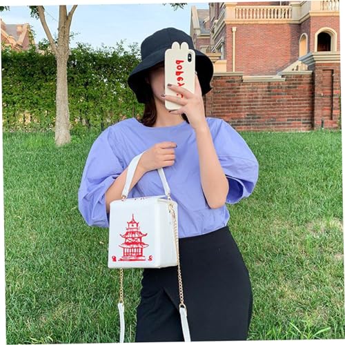 Sac carré en cuir PU avec bandoulière chaîne chic pour femme active