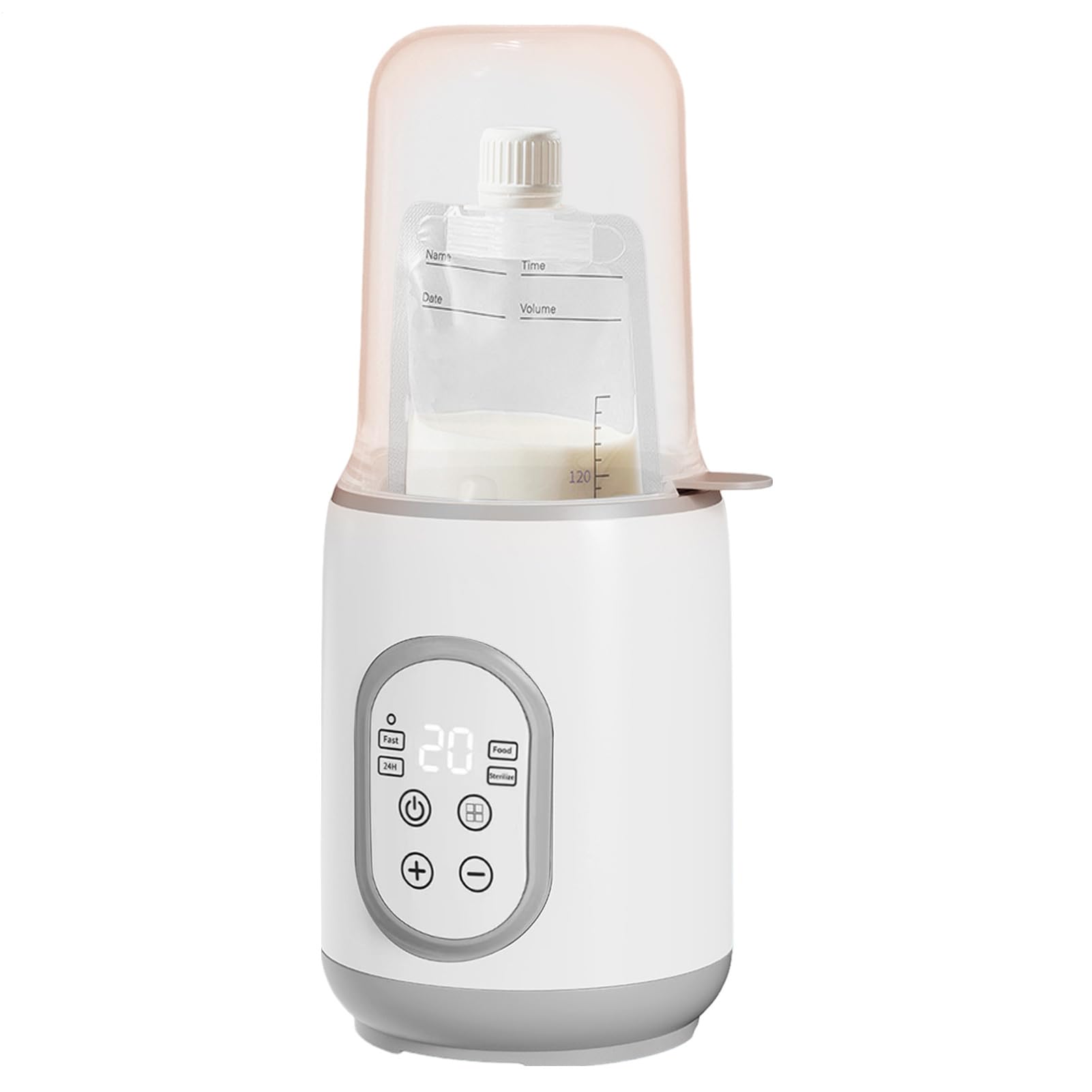 Chauffe-biberon portable, chauffe-aliments pour voyage, appareil automatique à température contrôlée avec chauffage constant, accessoire de formule de lait maternel pour voyage, Gris, Consulte la